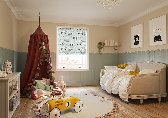 Tinker Town, Seafoam - Twist&Fit Roman Blind - Image 6